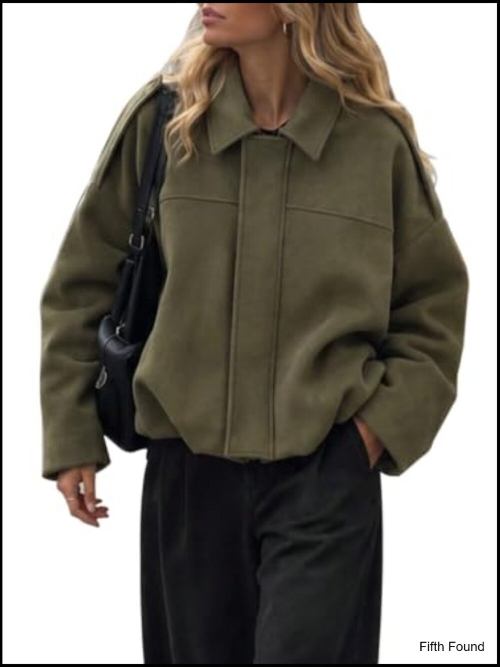 Womens Faux Suede Bomber Jacket Oversized Batwing Sleeve Zip Up Outerwear